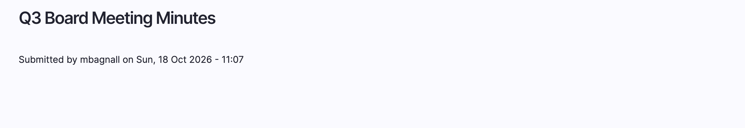 The node page shown to a user with a view grant