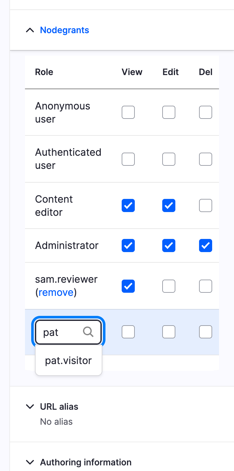Typing in the user field shows matching usernames